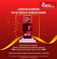 South Indian Bank won the UiPath Automation Excellence Award